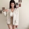 女裝 | 仿貂毛混彩小香外套