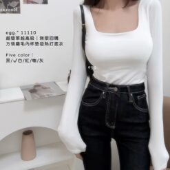 女裝 | 方領磨毛內杯墊發熱打底衣