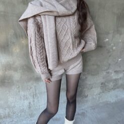 女裝 | 氛圍感毛衣圍巾三件套