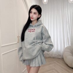 女裝 | 英文連帽懶人帽T