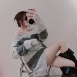 女裝 | 慵懶起毛紗長款毛衣：圖片 6