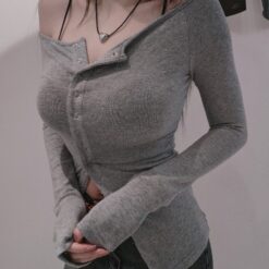 女裝 | 船領釘扣薄長上衣