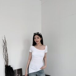 Alternative view of 女裝 | 不規則斜肩側抓皺 Bra T