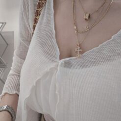 Alternative view of 女裝 | 卷花邊單珠罩衫