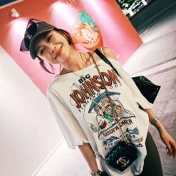 女裝 | 斜肩卡通大件 T