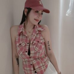 女裝 | 格紋帶領背心