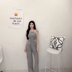 Alternative view of 女裝 | 條紋掛脖美背背心＋寬褲套