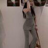 女裝 | 簡單背心微喇褲套裝