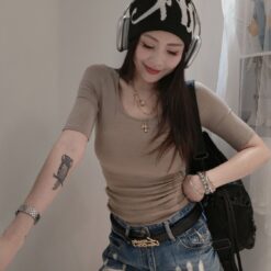 女裝 | 精品羊絨五分素T