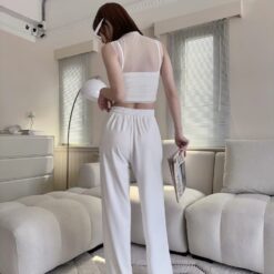 Alternative view of 女裝 | 網紗氣質襯墊背+寬褲 套裝
