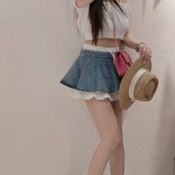 女裝 | 立體牛仔裙+澎裙兩件套
