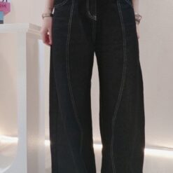 女裝 | 車線假彎刀真直筒褲
