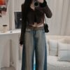 女裝 | 修容陰影色高腰闊腿褲