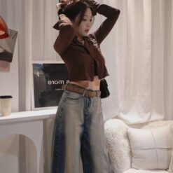 Alternative view of 女裝 | 修容陰影色高腰闊腿褲