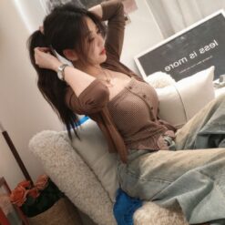 側綁腰背心外套組合 - 咖外