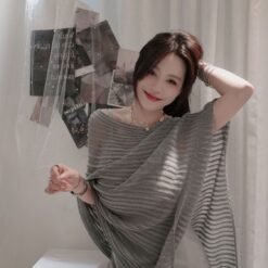 女裝 | 披肩絲綢長洋
