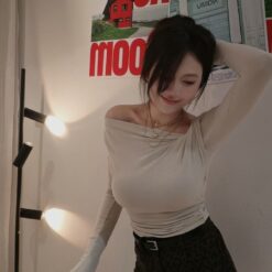 女裝 | 打勾斜口領側扭結上衣
