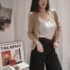 女裝 | 蕾絲胸口開扣細針織衫