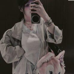 卡其工裝騎士外套 - 米杏