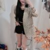無領復古波點西外